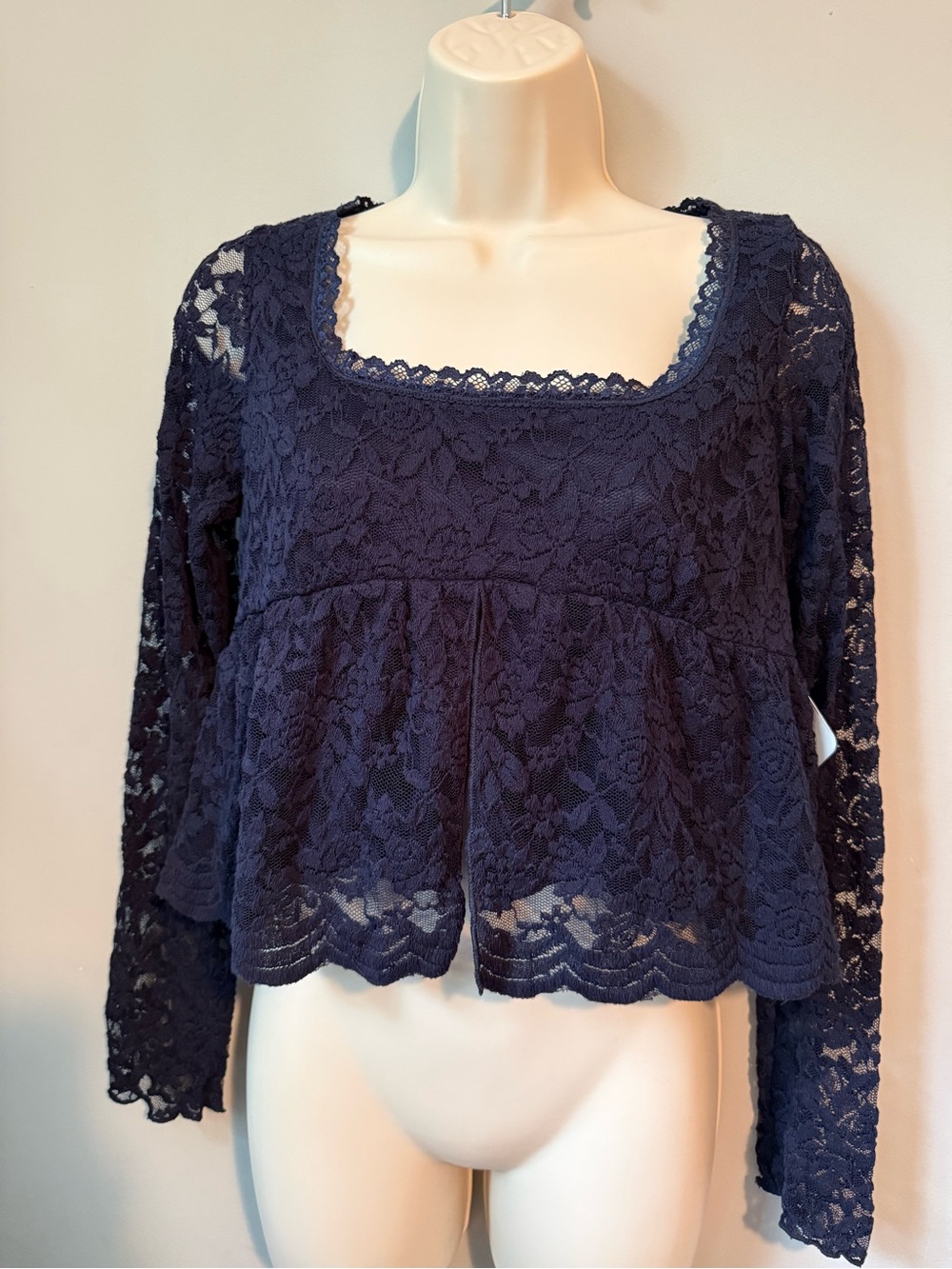 Navy Lace Blouse